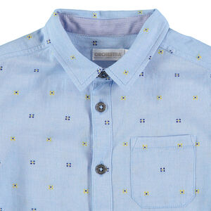 Chemise manches courtes avec motif contrasté en jacquard 
