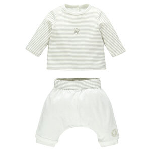 Ensemble tee-shirt manches longues et pantalon réversible en coton bio  