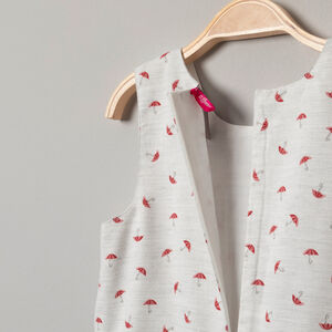 Robe manches courtes imprimée parapluie all-over 