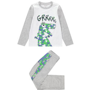 Pyjama en jersey biclore avec grand dinosaure printé 