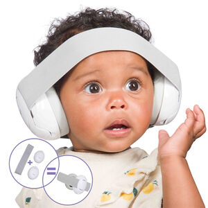 Casque anti-bruit protection auditive 2-en-1 Bébé/Junior Blanc 