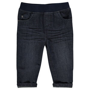 Jeans effet used taille élastiquée  