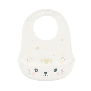 Bavoir Cutie Cat en silicone avec ramasse miettes 