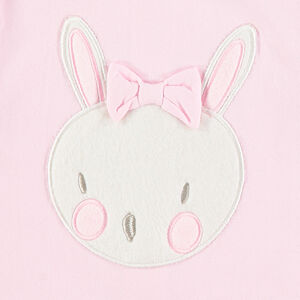 Tee-shirt manches longues volanté avec lapin patché et volants 