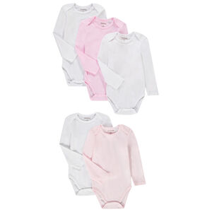 Lot de 5 bodies unis à manches longues pour bébé fille 