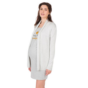 Gilet de grossesse homewear en tricot chiné 