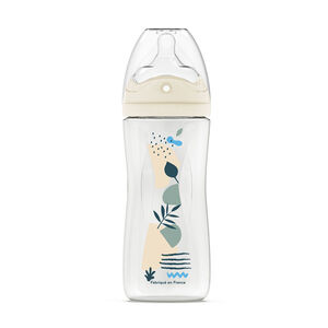 Biberon à tétine multi-perforée débit 3 anti-colique 330 ml bleu 