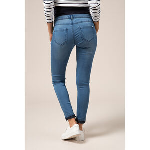 Jean de grossesse coupe slim effet used à bandeau haut  