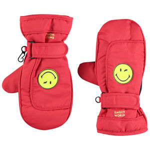 Moufles doublées micropolaire avec badge Smiley 
