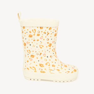 Bottes de pluie en caoutchouc bébé fille motifs fleurs et cœurs 
