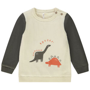 Pull en tricot doublé velours print dinosaures pour bébé garçon 