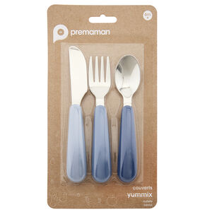 Set de 3 couverts Miamix en métal bleu 