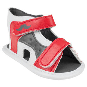 Nu-pieds souples aspect cuir à scratchs 