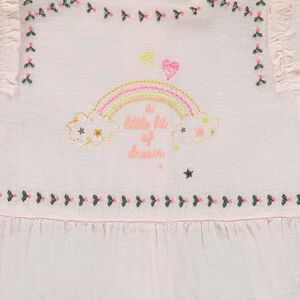 Combinaison longue en crêpe avec broderies fantaisie 