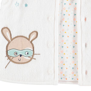 Ensemble pantalon velours, tee-shirt printé et gilet en sherpa fine 