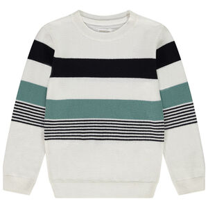 Pull en tricot à rayures fantaisie garçon 