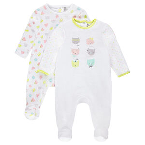 Lot de 2 dors-bien en velours avec chats imprimés 