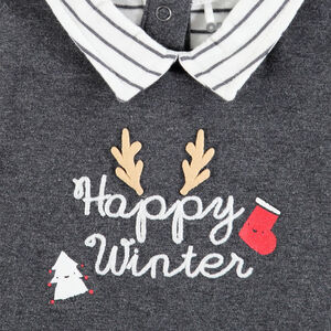 Body manches longues effet 2 en 1 esprit Noël 