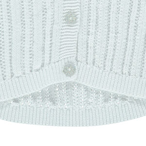 Junior - Gilet court en maille ajourée manches 3/4 