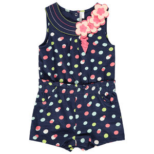 Combishort en coton à pois multicolores 