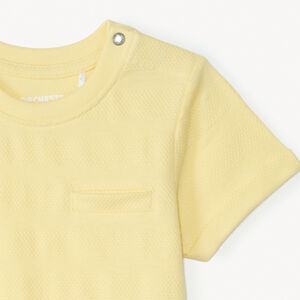 T-shirt manches courtes uni en jersey effet pop-corn pour bébé garçon 