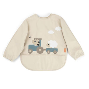 Bavoir imperméable à manches avec poche Tiny Farm Sable 