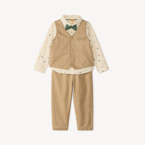 Ensemble 3 pièces chemise gilet et pantalon en jersey 