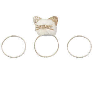 Lot de 3 élastiques dorés fantaisie fille 