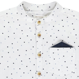 Chemise manches courtes imprimé carrés avec mouchoir garçon 