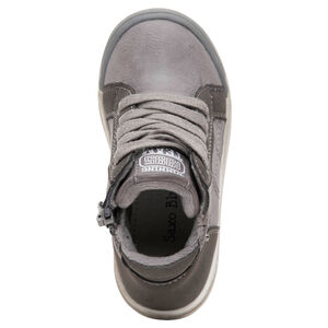 Bottillons garçon effet cuir à lacets et zip côté 