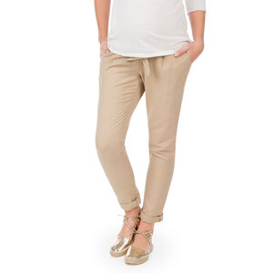 Pantalon de grossesse coupe chino en lin et coton 