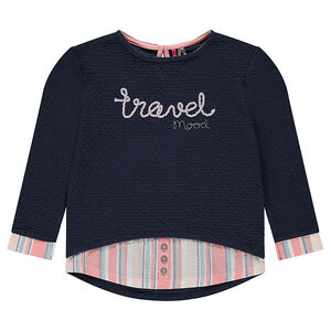 Sweat en molleton fantaisie effet 2 en 1 