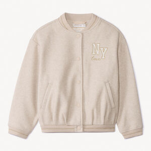 Veste manches longues à col teddy en feutrine fille 