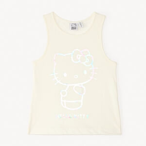 Débardeur uni print Hello Kitty iridescent fille 