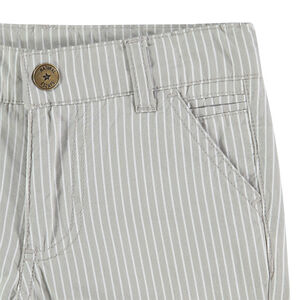 Bermuda  de cérémonie en coton dessus genoux avec rayures verticales 