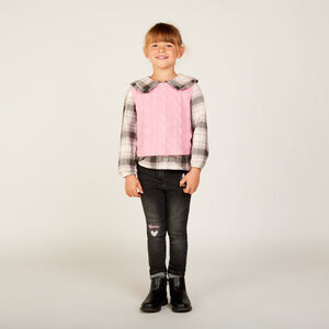 Chemise manches longues à carreaux 2 en 1 fille 