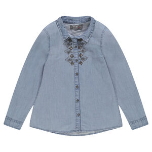Junior - Chemise en jeans avec perles fantaisie 