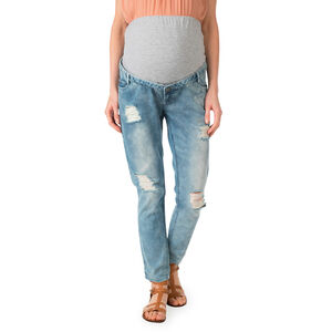 Jeans de grossesses coupe boyfriend avec usures 