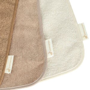 Lot de 3 bavoirs éponge à enfiler beige 