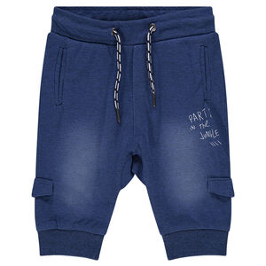 Bermuda en maille effet jeans used avec poches 