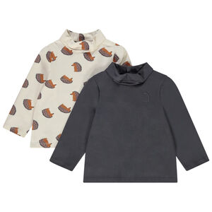 Lot de 2 sous-pull col roulé en jersey pour bébé garçon 