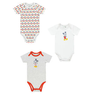 Lot de 3 bodies manches courtes Disney print Mickey 