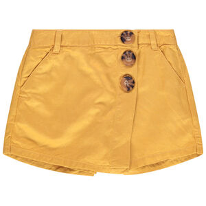 Jupe-short en voile à gros boutons effet écaille 