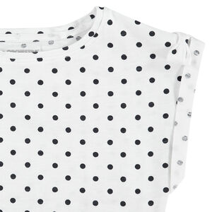 Tee-shirt manches courtes en jersey à pois all-over avec noeuds 