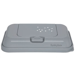 Boîte à lingettes FunkyBox - Gris/Etoiles blanches 