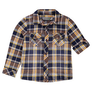 Chemise à carreaux avec manches rétractables 