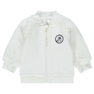 Gilet en molleton bi-matière avec manches en sherpa 