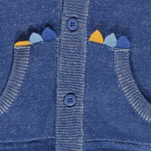 Gilet à capuche en tricot avec poches kangourou et crête cousue 