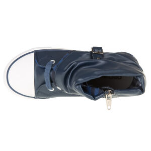 Baskets montantes à revers avec zip lacets et boucle 