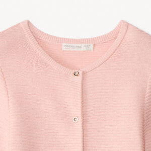 Gilet manches longues en tricot uni fille 